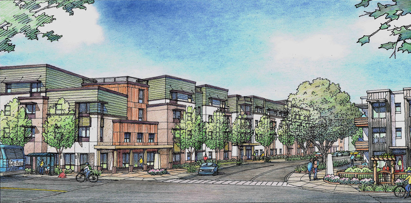 Render of housing project at 3575 Mendocino Ave.