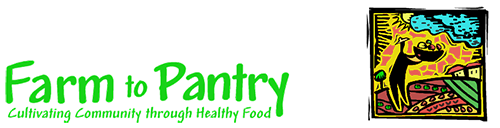 Logotipo ''De la granja a la despensa''. Farm to Pantry logo.